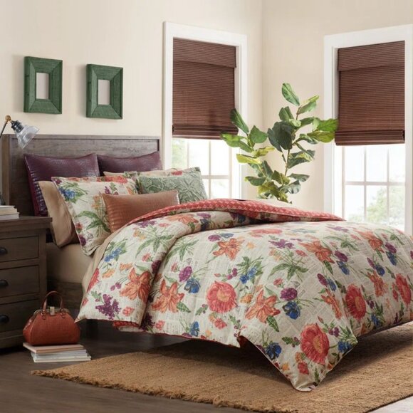 Patricia Nash Faux Croc Embossed Euro SHAM SET Plum Wine Decorative Pillow Cover - Picture 3 of 8